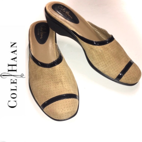 Cole Haan Shoes - COLE HAAN NIKE AIR tan suede low heel mules